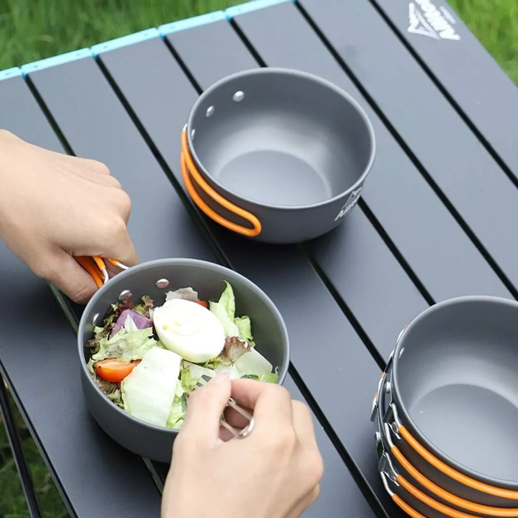 Outdoor Portable Lightweight Folding Tableware Set Travel Picnic Tableware Pots Camping Self-Driving Travel Supplies Pots & Pans
