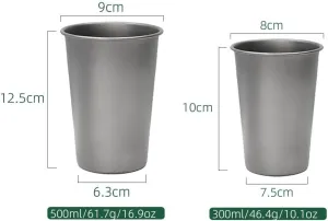 Outdoor Pure Titanium Portable Single Layer Teacup Camping Camping Coffee Cup Beer Mug 4pcs(300ML)