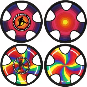 Outdoor Two Soft Frisbee Throwing Disc, Flying Disc, Flying Saucer for Man and Woman in Yard, Beach, Lawn, Camping, Pool (Halo Rainbow)