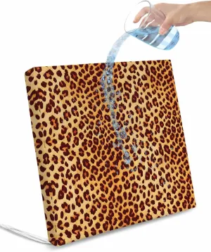 Outdoor Waterproof Cushion Covers Abstract Leopard Pattern Replacement Stretch Seat Slipcover for Patio, Modern Orange Animal Texture Chair Couch Sofa Covers Furniture Protector Set of 2,24x24IN