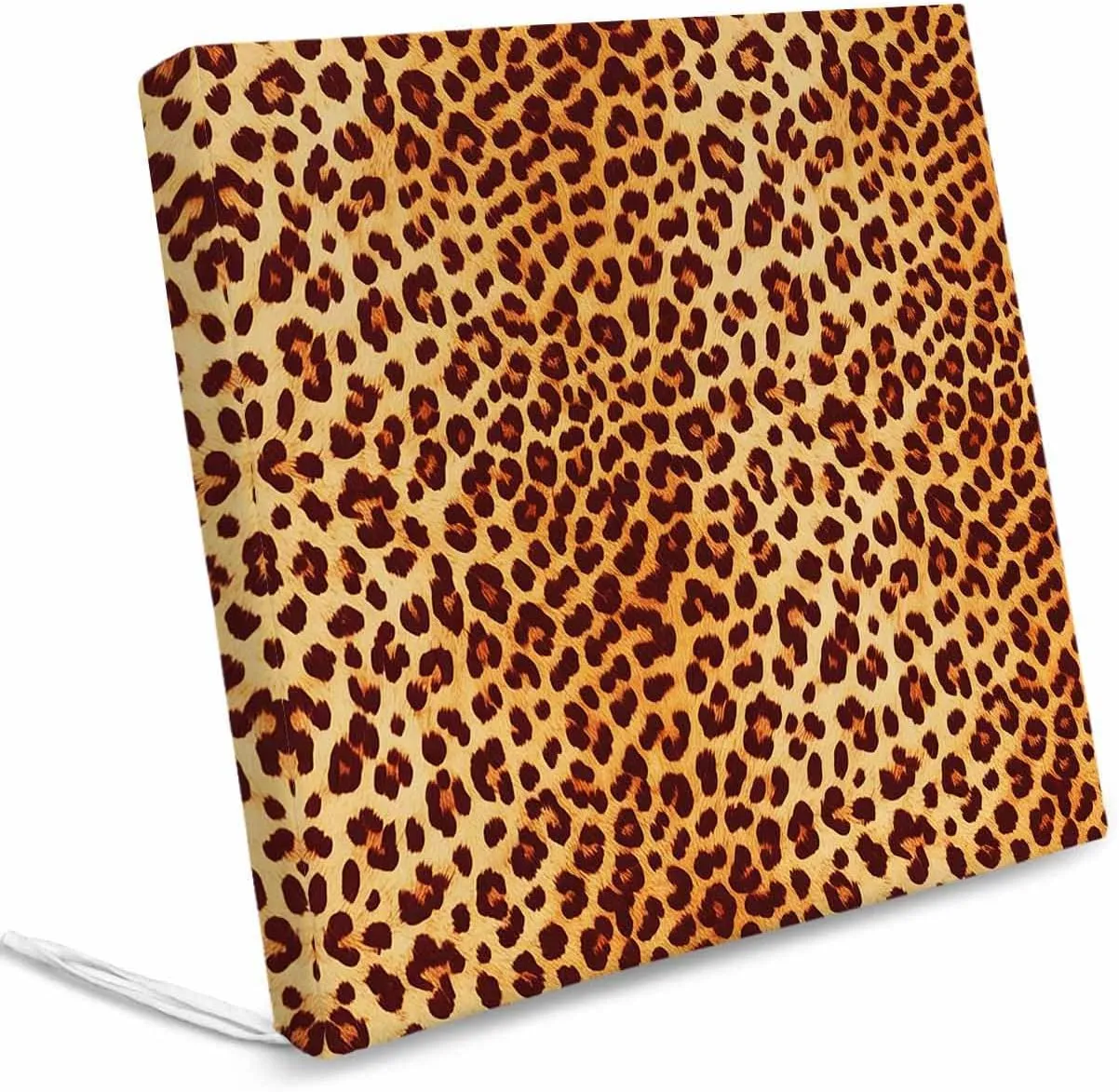 Outdoor Waterproof Cushion Covers Abstract Leopard Pattern Replacement Stretch Seat Slipcover for Patio, Modern Orange Animal Texture Chair Couch Sofa Covers Furniture Protector Set of 2,24x24IN