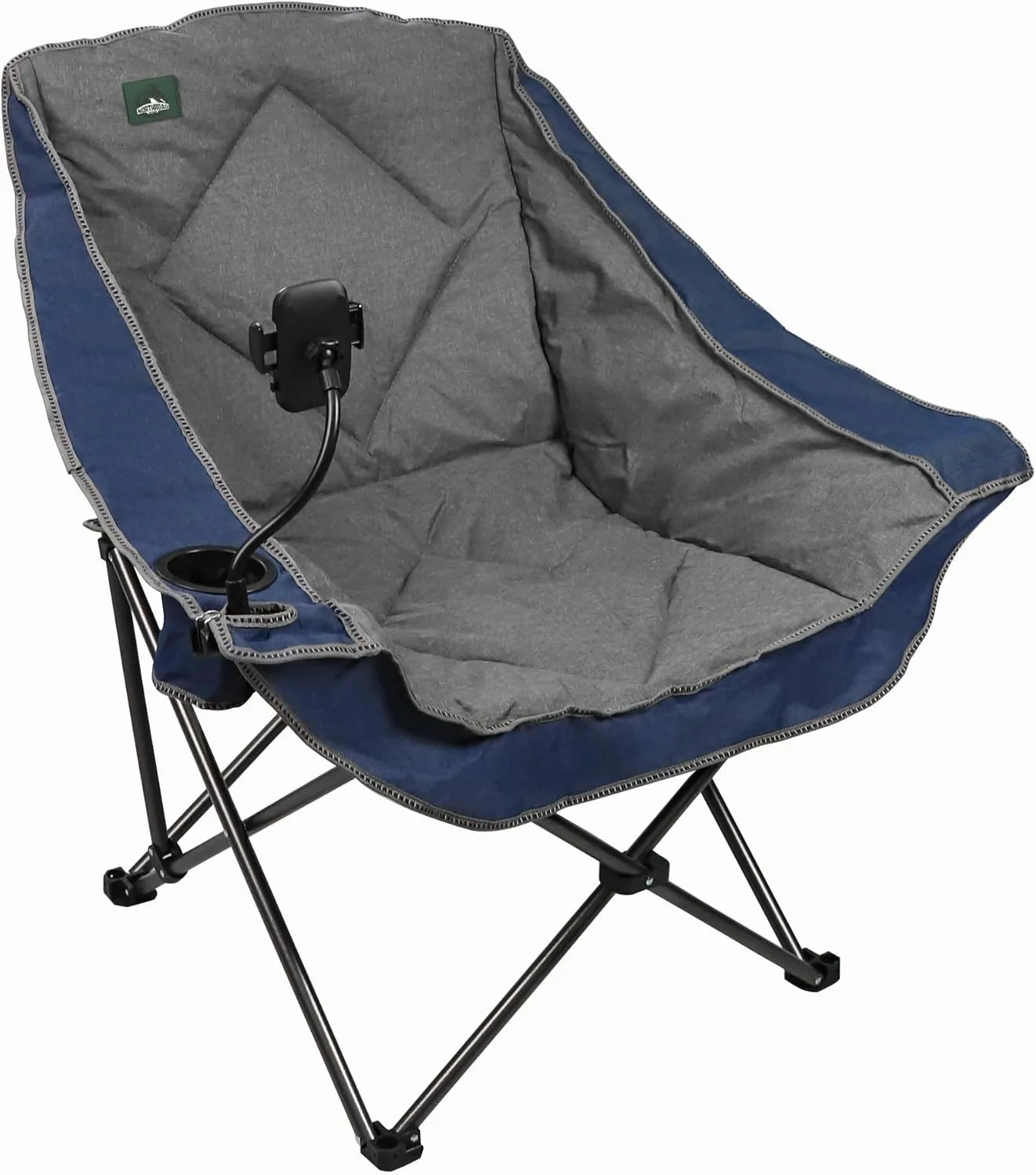 Oversized Foldable Camping Chair, Outdoor Padded Lawn Chair w/Cup Holder,Carry Bag for Beach, Hiking, and Picnics,Heavy-Duty 300-lbs Capacity, Purple
