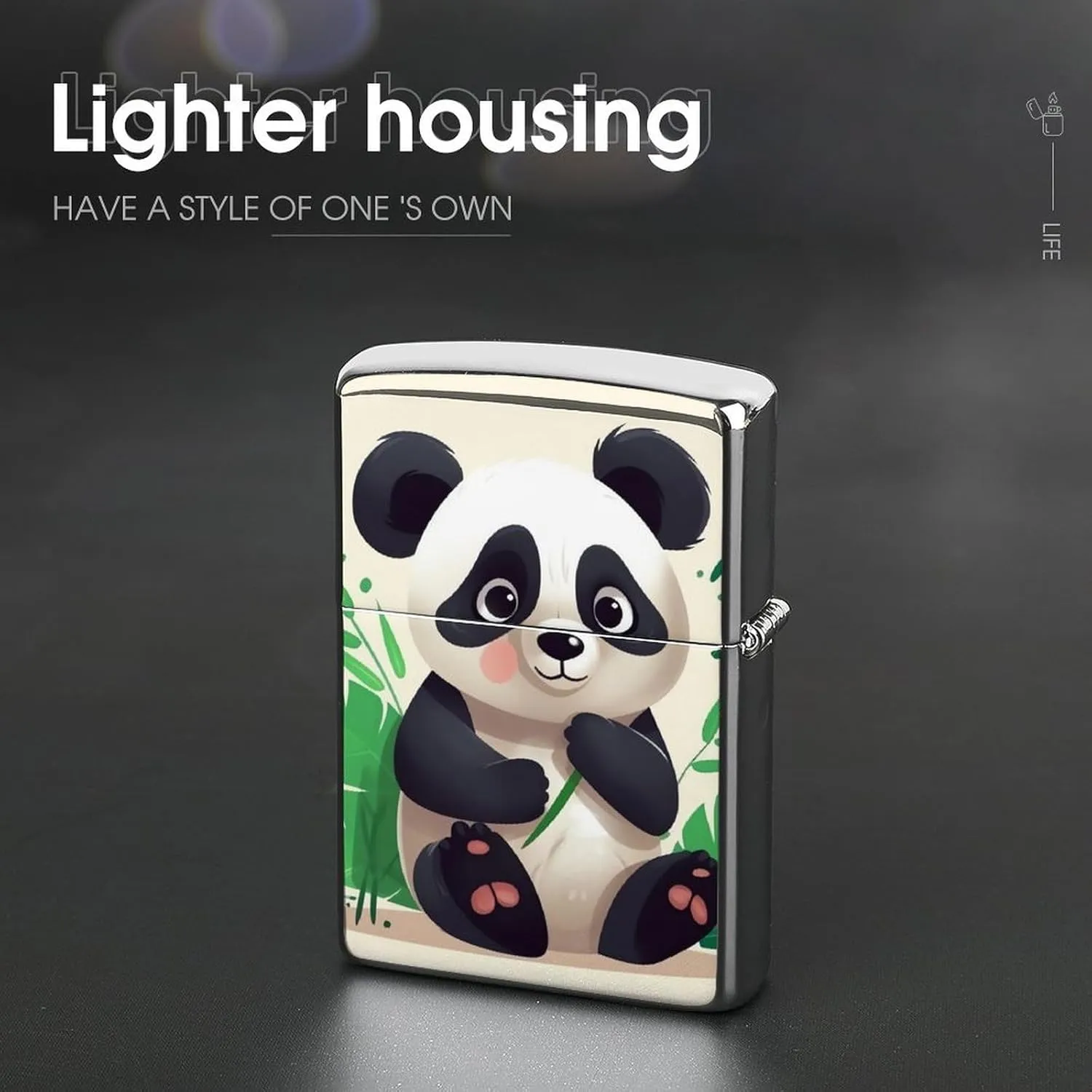 Panda Star Lighter Case Waterproof Lighter Sleeve Lighters Protective Cover with Graffiti Design