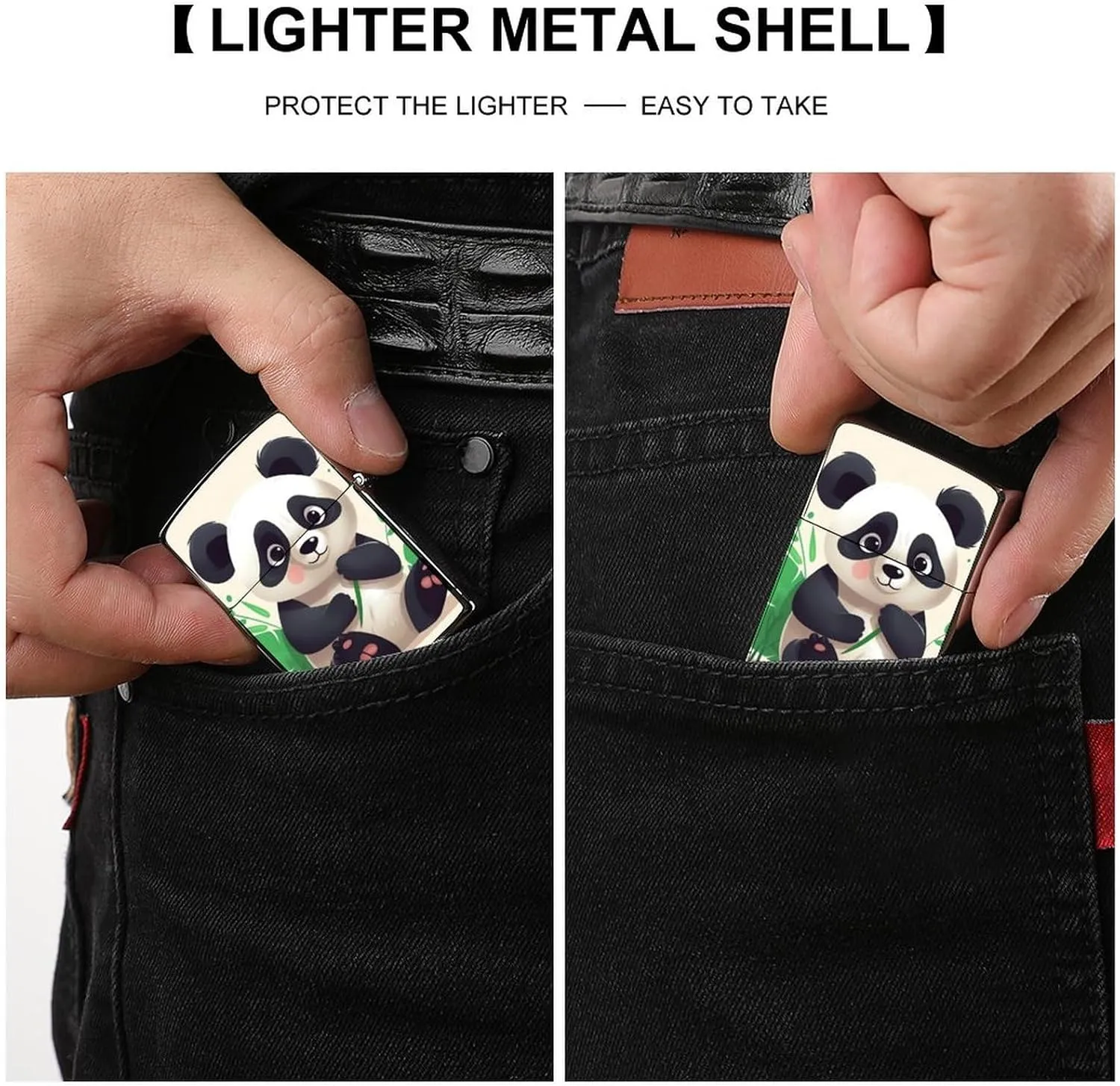 Panda Star Lighter Case Waterproof Lighter Sleeve Lighters Protective Cover with Graffiti Design