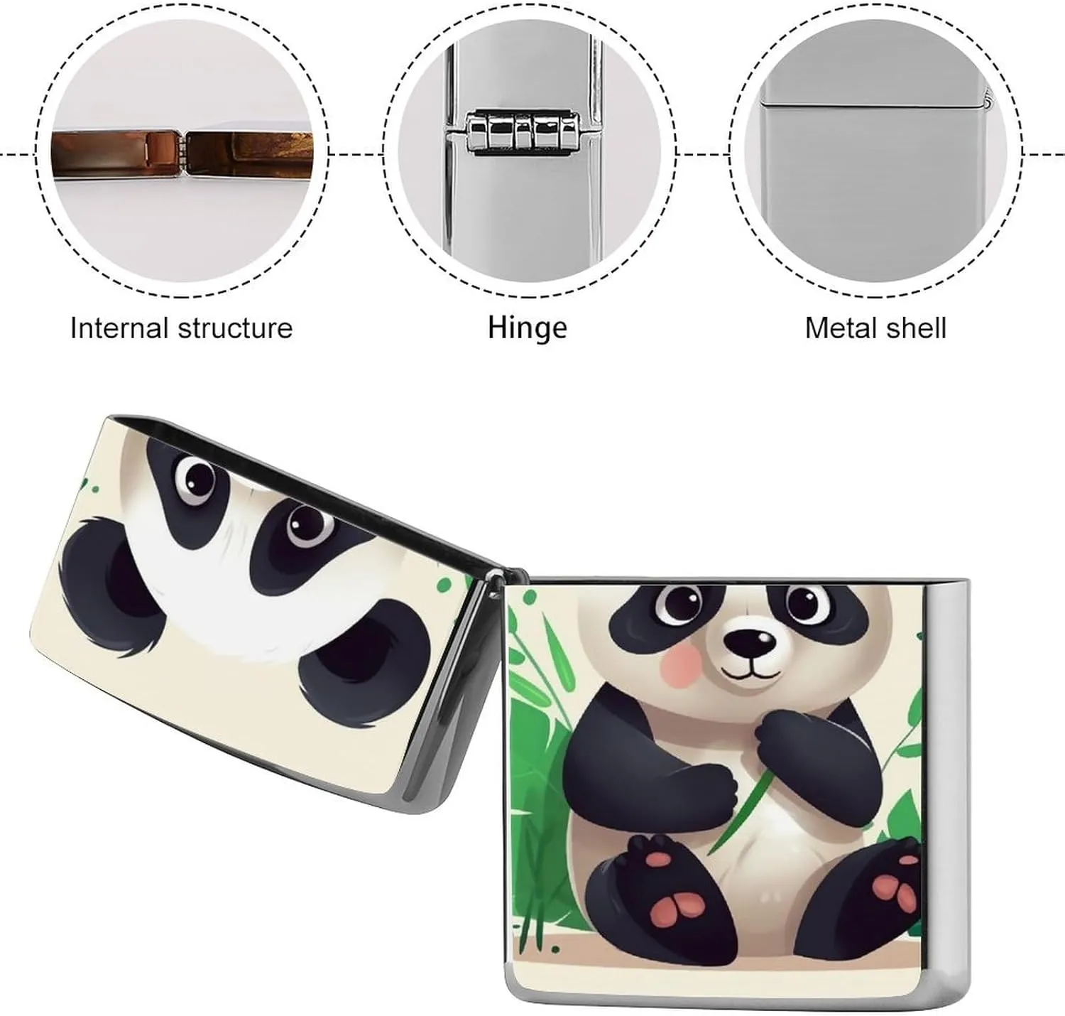 Panda Star Lighter Case Waterproof Lighter Sleeve Lighters Protective Cover with Graffiti Design