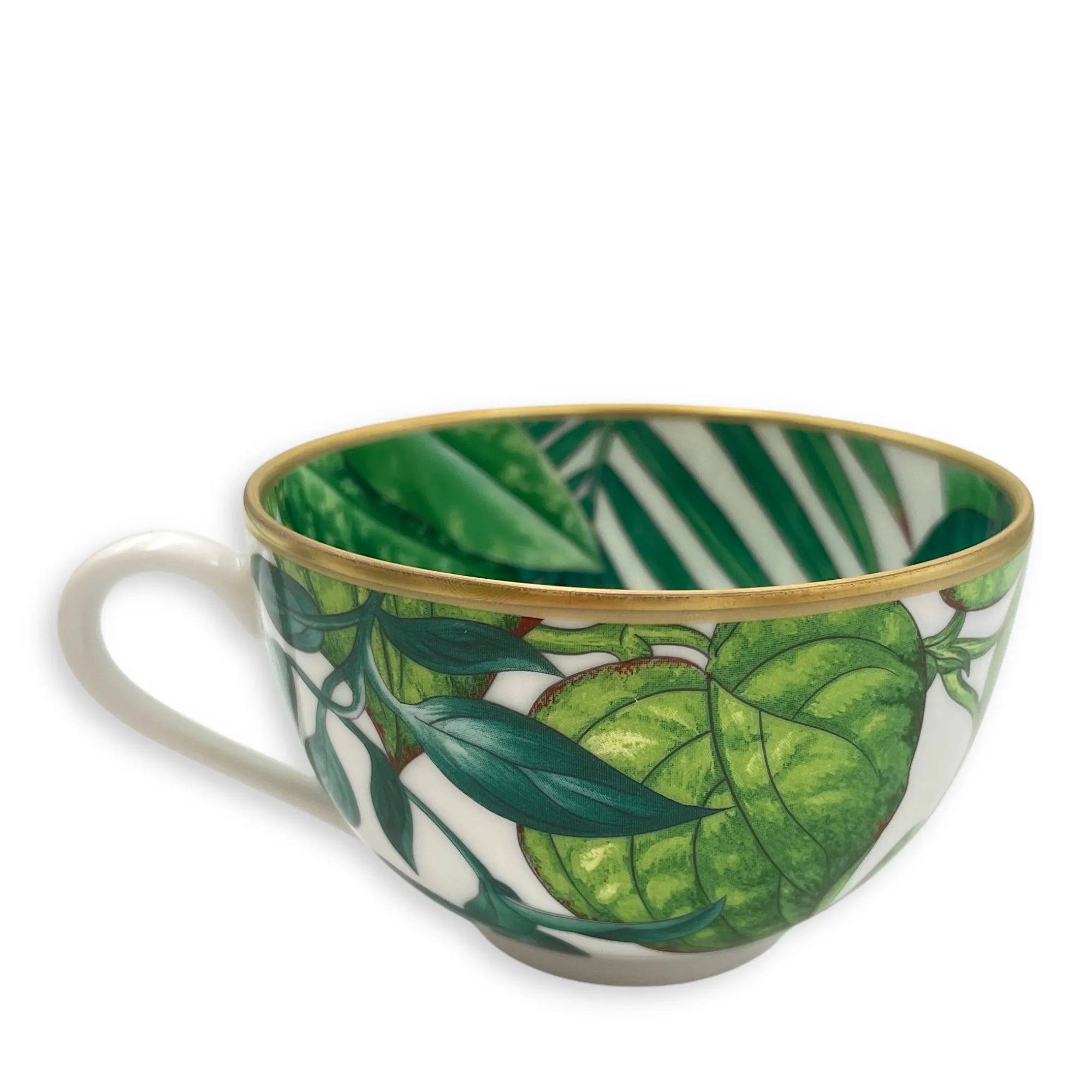 Passifolia Tea Cup and Saucer Set Tableware, Gold hardware