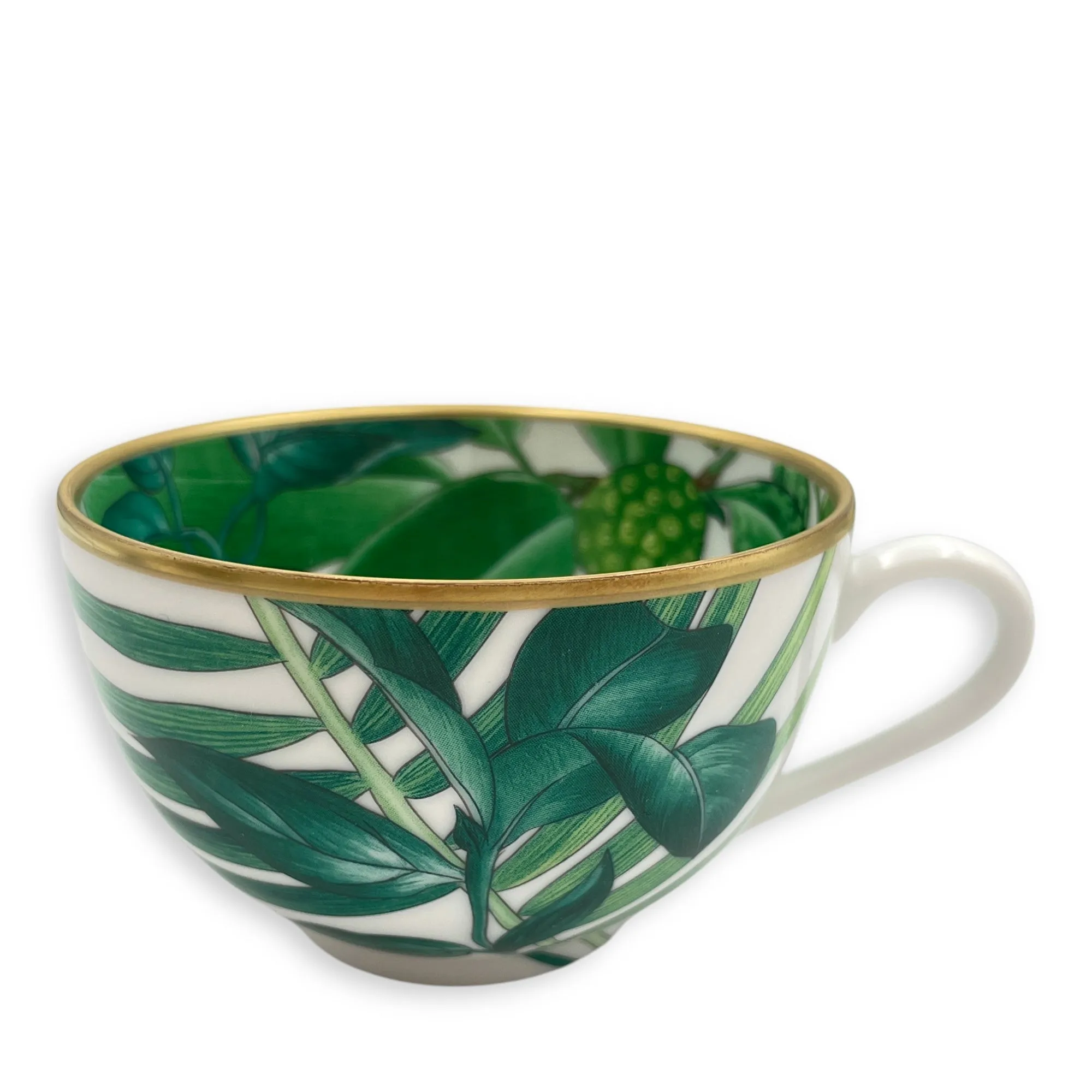 Passifolia Tea Cup and Saucer Set Tableware, Gold hardware