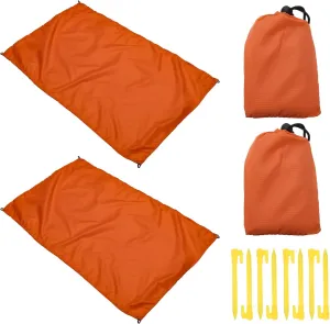 PATIKIL 43" x 28" Beach Blanket, 2 Pack Waterproof Picnic Mat with Carry Bag for Travel, Hiking, Camping, Outdoor Activities, Orange