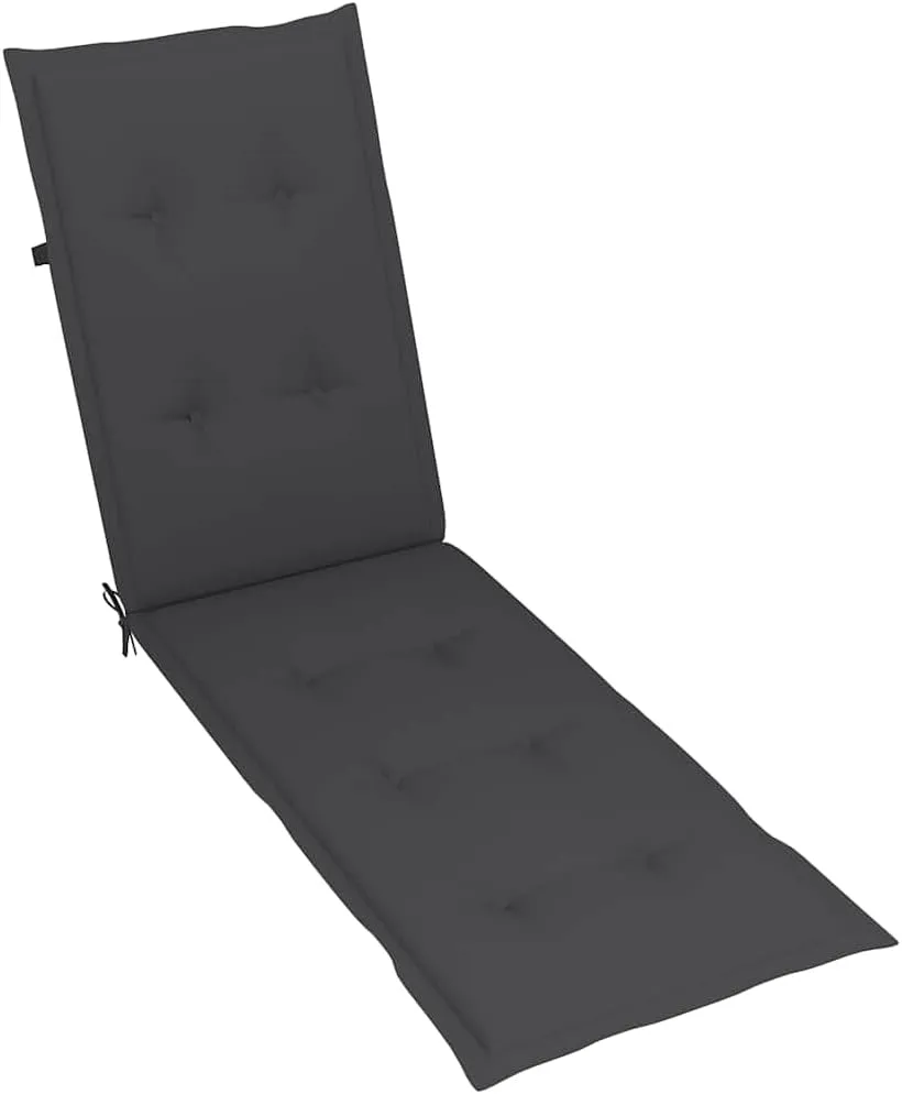 Patio Deck Chair with Footrest and Cushion Solid Acacia Woodpatio Recliner Tanning Chair Camping chairsSuitable for Garden Courtyard