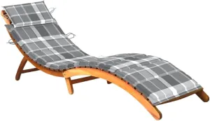 Patio Sun Lounger with Cushion Solid Acacia Woodoutdoor Lounge Chairs Camping Chairs Recliner Chair Tanning chairSuitable for Gardens, courtyards