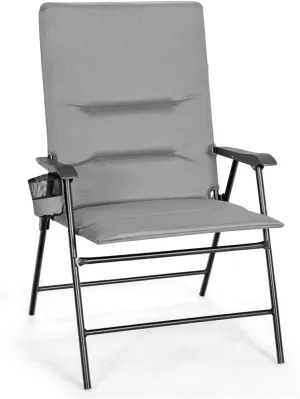 Patio upholstered Folding Portable Chair Camping Dining Outdoor Beach Chair