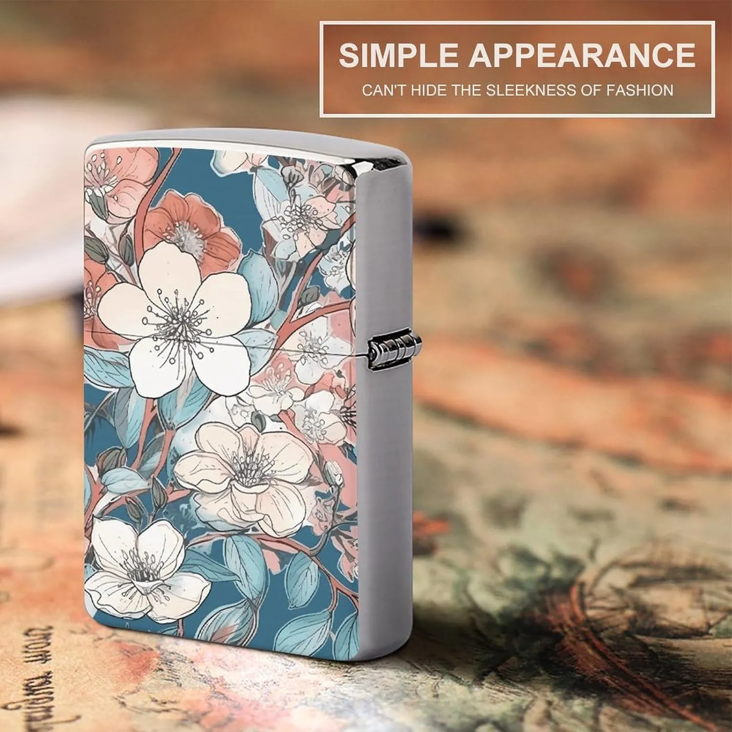Peach Leafed Flower Lighter Case Waterproof Lighter Sleeve Lighters Protective Cover with Graffiti Design