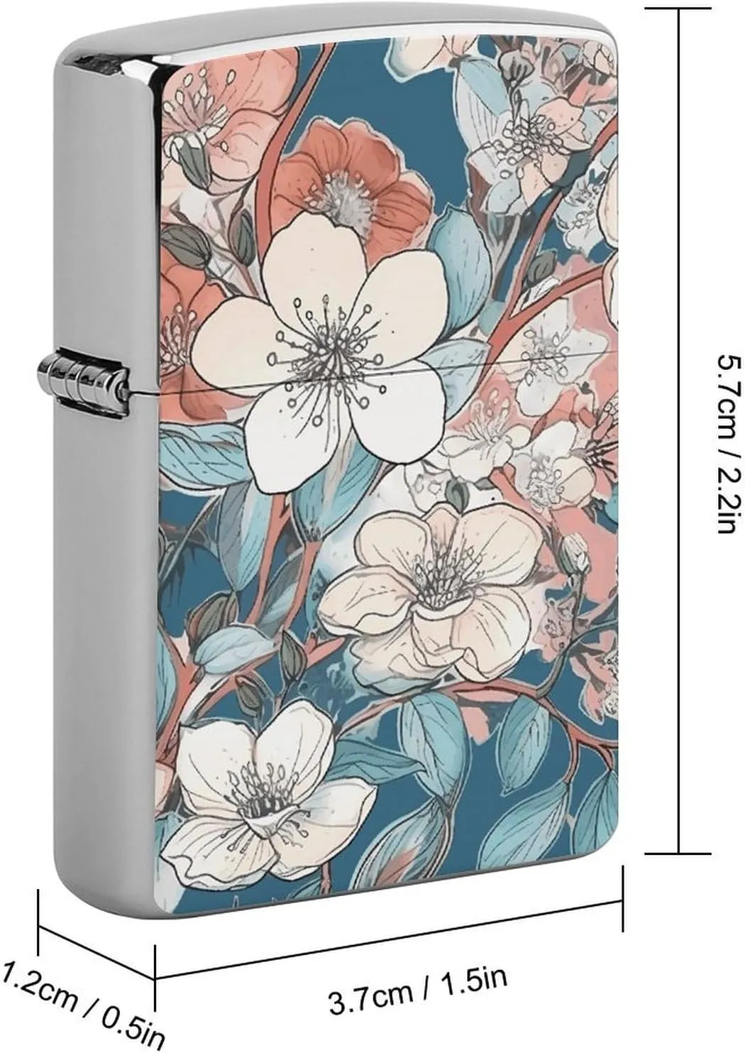Peach Leafed Flower Lighter Case Waterproof Lighter Sleeve Lighters Protective Cover with Graffiti Design