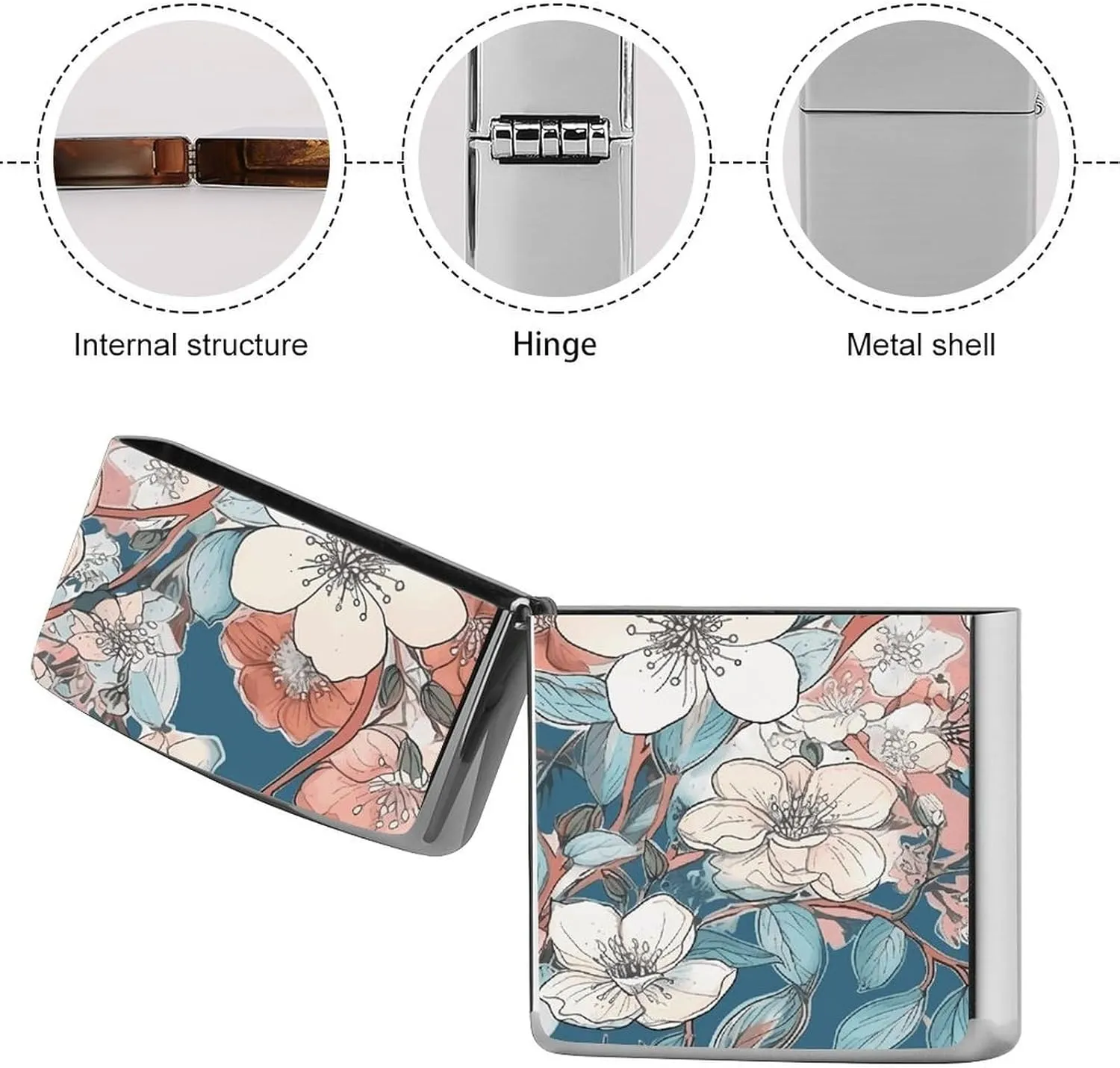 Peach Leafed Flower Lighter Case Waterproof Lighter Sleeve Lighters Protective Cover with Graffiti Design