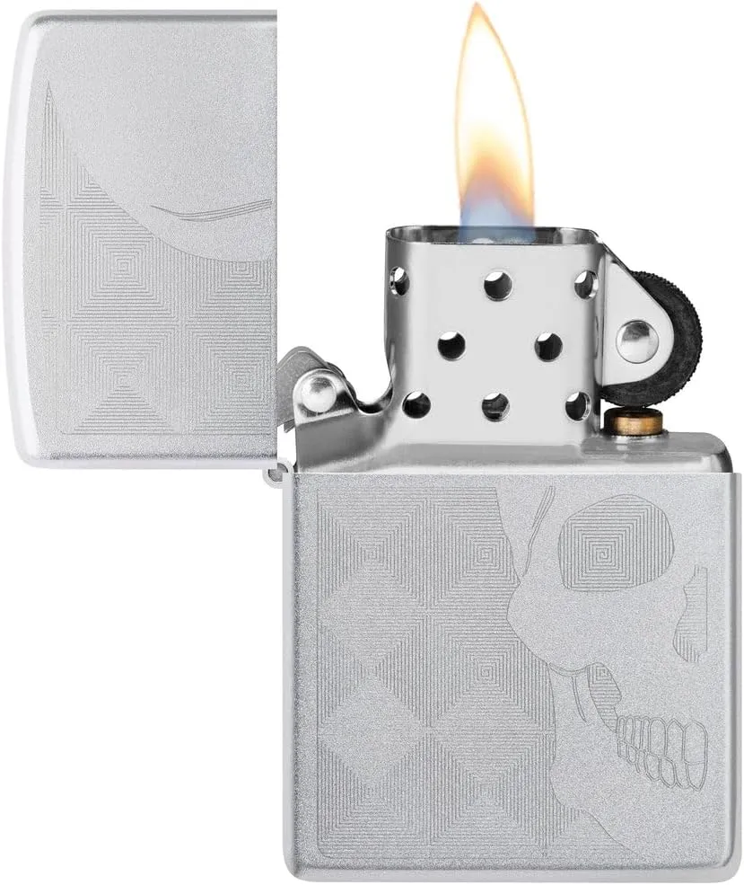 Personalized Zippo Lighter Skull Wind Proof Lighter - Free Engraving - Christmas, Halloween & Valentines Day Gift (Classic Skull)