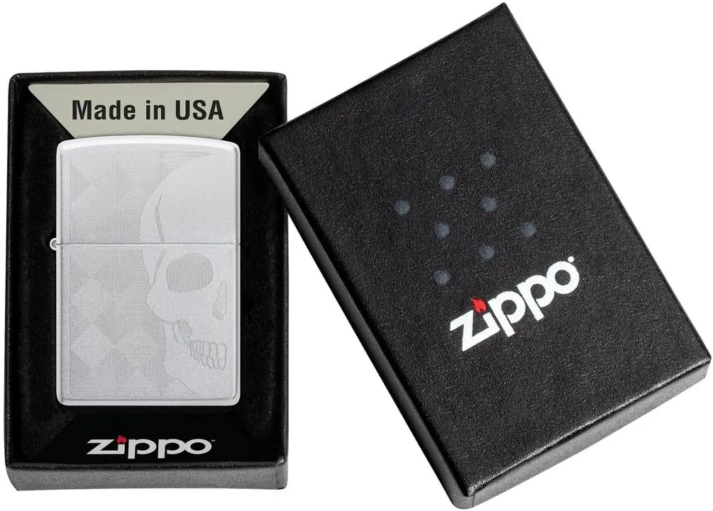 Personalized Zippo Lighter Skull Wind Proof Lighter - Free Engraving - Christmas, Halloween & Valentines Day Gift (Classic Skull)