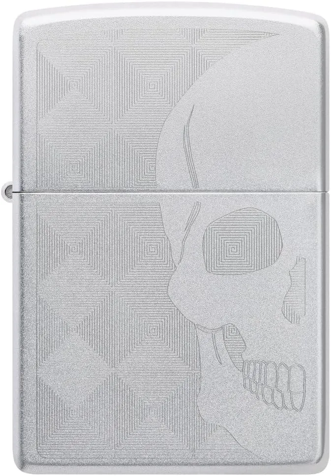 Personalized Zippo Lighter Skull Wind Proof Lighter - Free Engraving - Christmas, Halloween & Valentines Day Gift (Classic Skull)