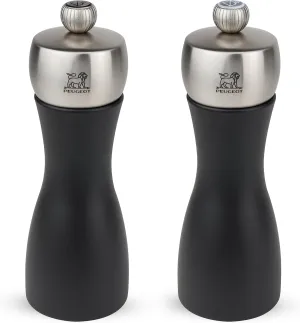 Peugeot Fidji 6 inch Black Matte Salt/Pepper Mill Set