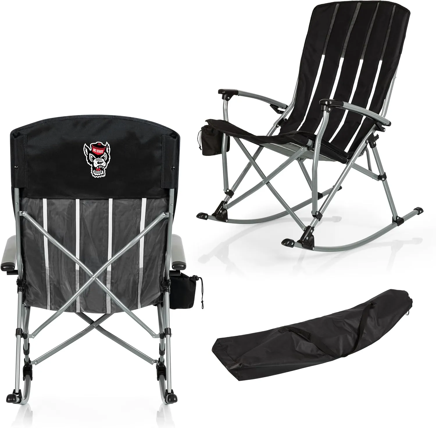 PICNIC TIME NCAA Outdoor Rocking, XL Heavy Duty Camping Chair for Adults