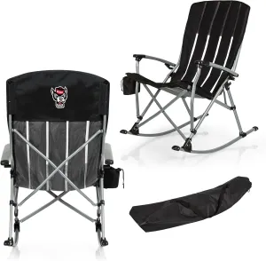 PICNIC TIME NCAA Outdoor Rocking, XL Heavy Duty Camping Chair for Adults