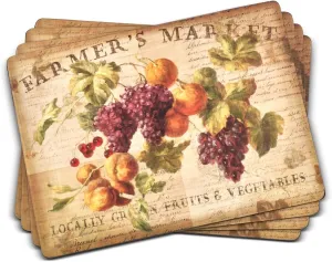 Pimpernel Abundant Fall Placemats - Set of 4 Autumn Table Mats with Cork Backing (15.7” x 11.7”) for Thanksgiving Table Decor, Harvest Dining, Rustic Kitchen, Seasonal Gift