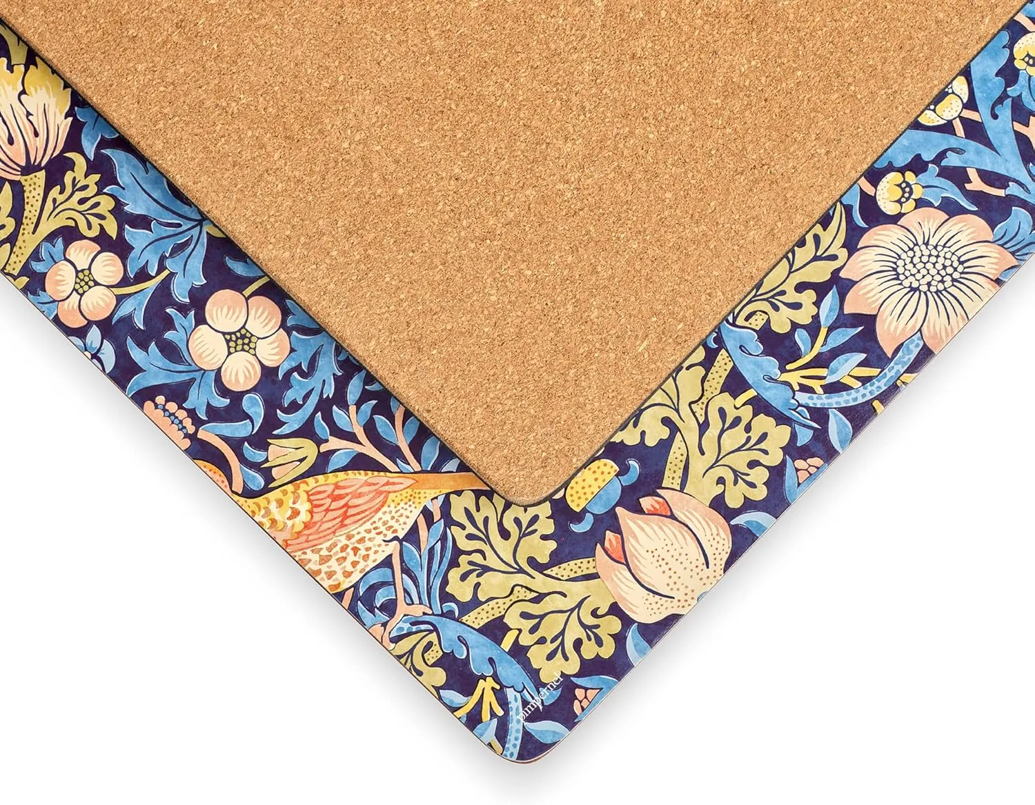 Pimpernel Morris & Co Strawberry Thief Blue Placemats, Set of 4 - Stain Resistant & Heat Safe Fabric-Feel Table Mats with Birds & Botanical Pattern for Stylish Dining & Entertaining