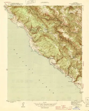 Plantation CA topo map, 1:31680 Scale, 7.5 X 7.5 Minute, Historical, 1944, 20.2 x 16.2 in