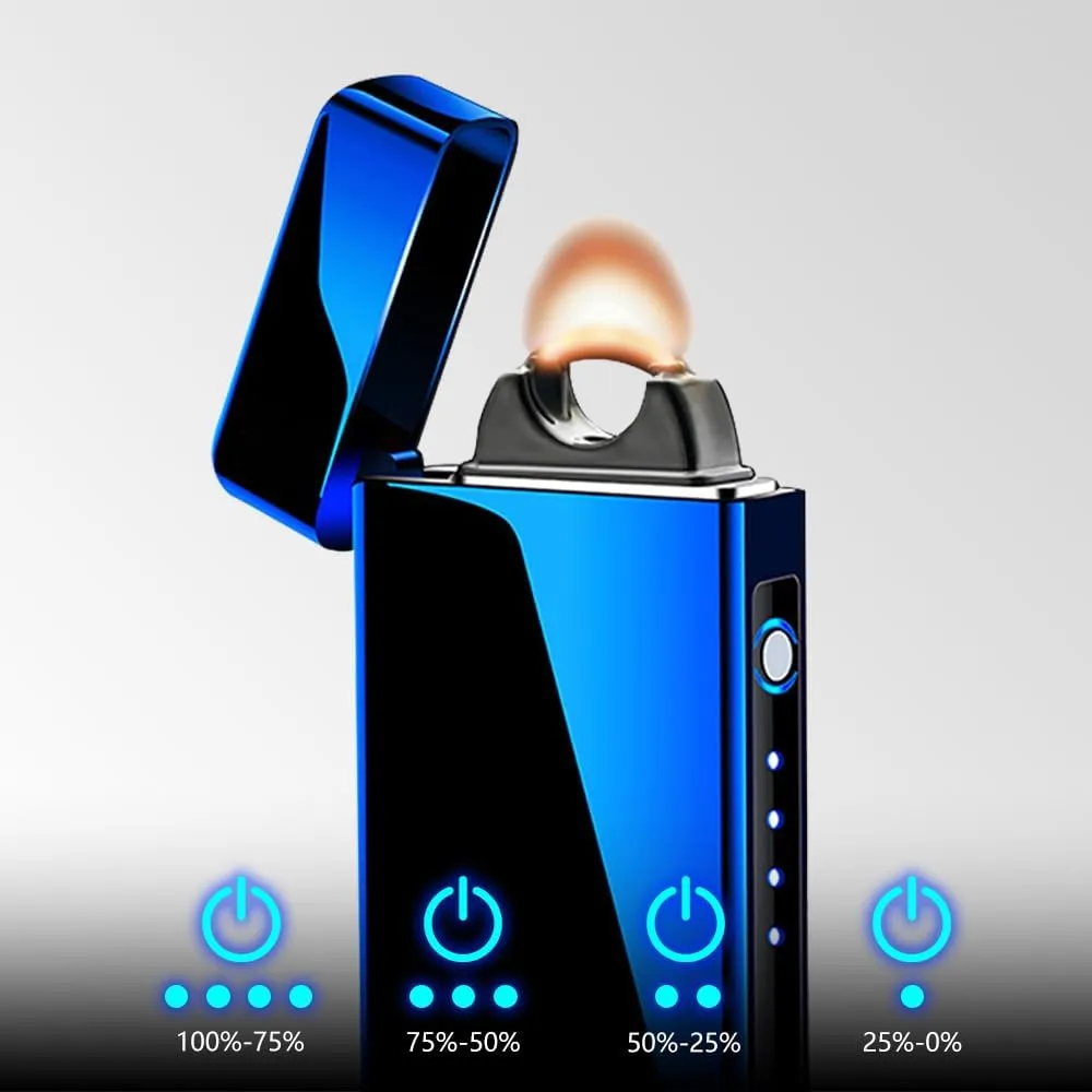 Plasma Arc Lighter - Rechargeable, High Power, Windproof, USB Lighter with Gift Box for Gifts, Holidays, Birthdays (Blue)