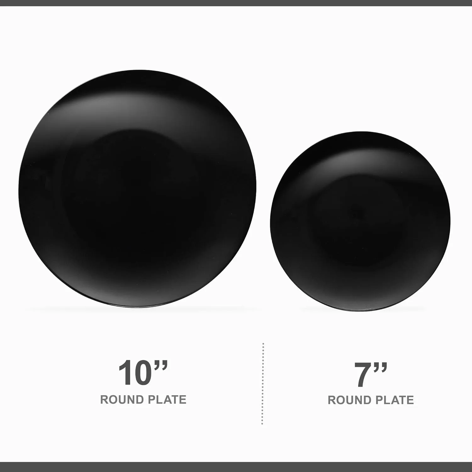PLASTICPRO 32 Piece Combo Plates Set includes 16-7'' inch Plates & 16-10'' inch Plates Black Plastic PartyPlates Premium heavyweight Elegant, Disposable, Tableware, Dishes,