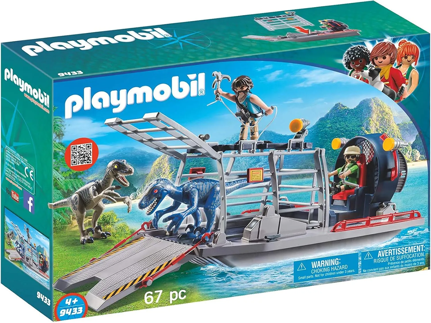 PLAYMOBIL Enemy Airboat with Raptor Building Set