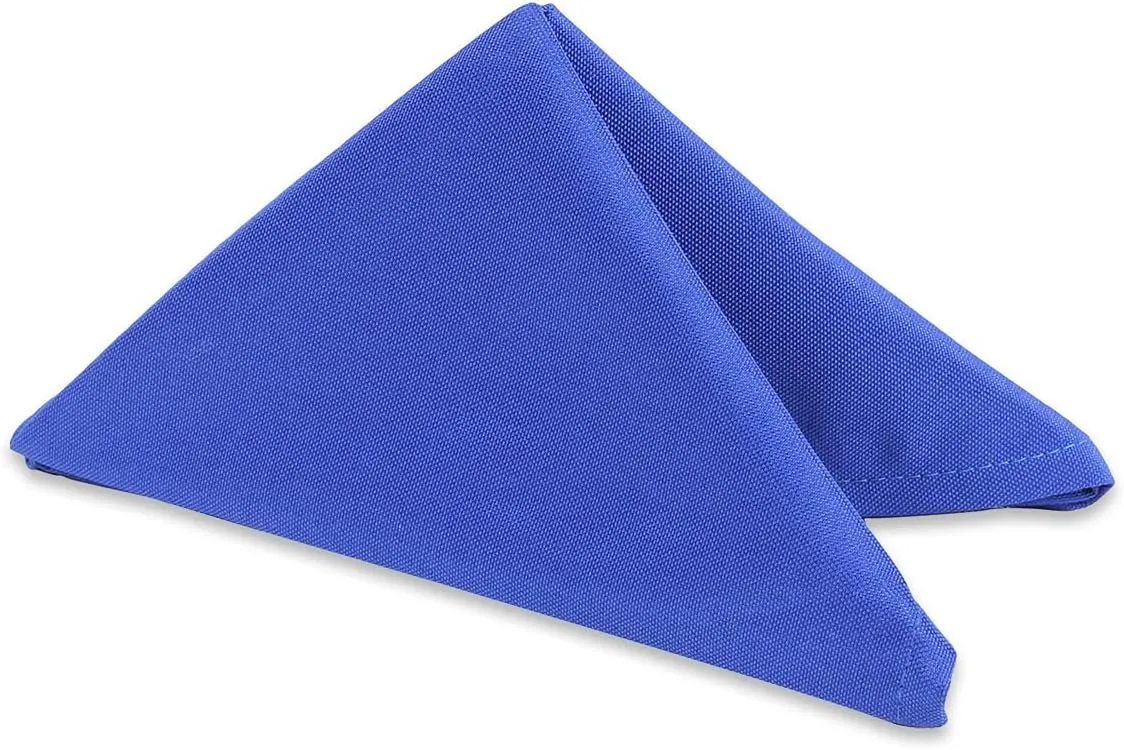 Polyester Cloth Napkins - Washable Soft Table Linens - Durable & Elegant for Dining, Restaurants, Weddings, Events, Rentals, Banquets, & Parties - Premium Quality Set of 100, Royal Blue, 17"x17"