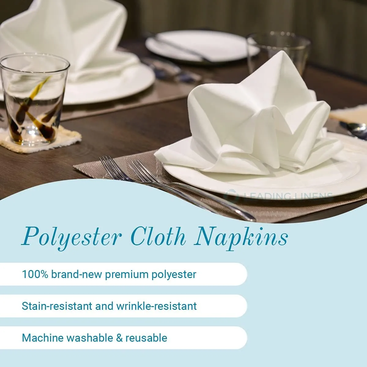 Polyester Cloth Napkins - Washable Soft Table Linens - Durable & Elegant for Dining, Restaurants, Weddings, Events, Rentals, Banquets, & Parties - Premium Quality Set of 100, Royal Blue, 17"x17"