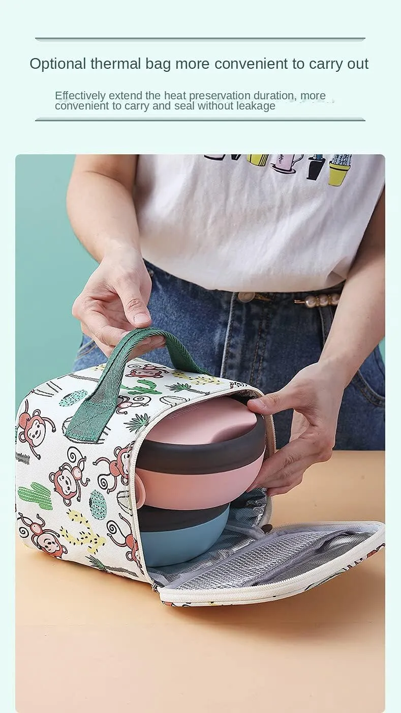 Portable Bowl, Chopsticks and Spoon Set, Single/Child Cutlery Set, Travel Mini Cutlery, Foldable Picnic Cutlery Set