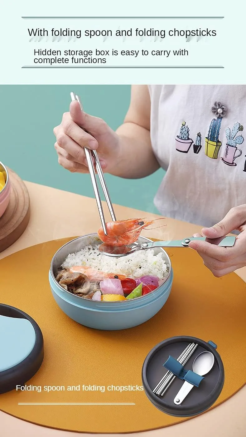 Portable Bowl, Chopsticks and Spoon Set, Single/Child Cutlery Set, Travel Mini Cutlery, Foldable Picnic Cutlery Set