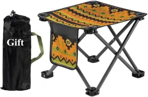 Portable Camping Stool with Side Pocket Camping Seat 11.81in Folding Camping Stool Portable Outdoor Camping Chair with Carry Bag for Outdoor Travel Camping Fishing Hiking