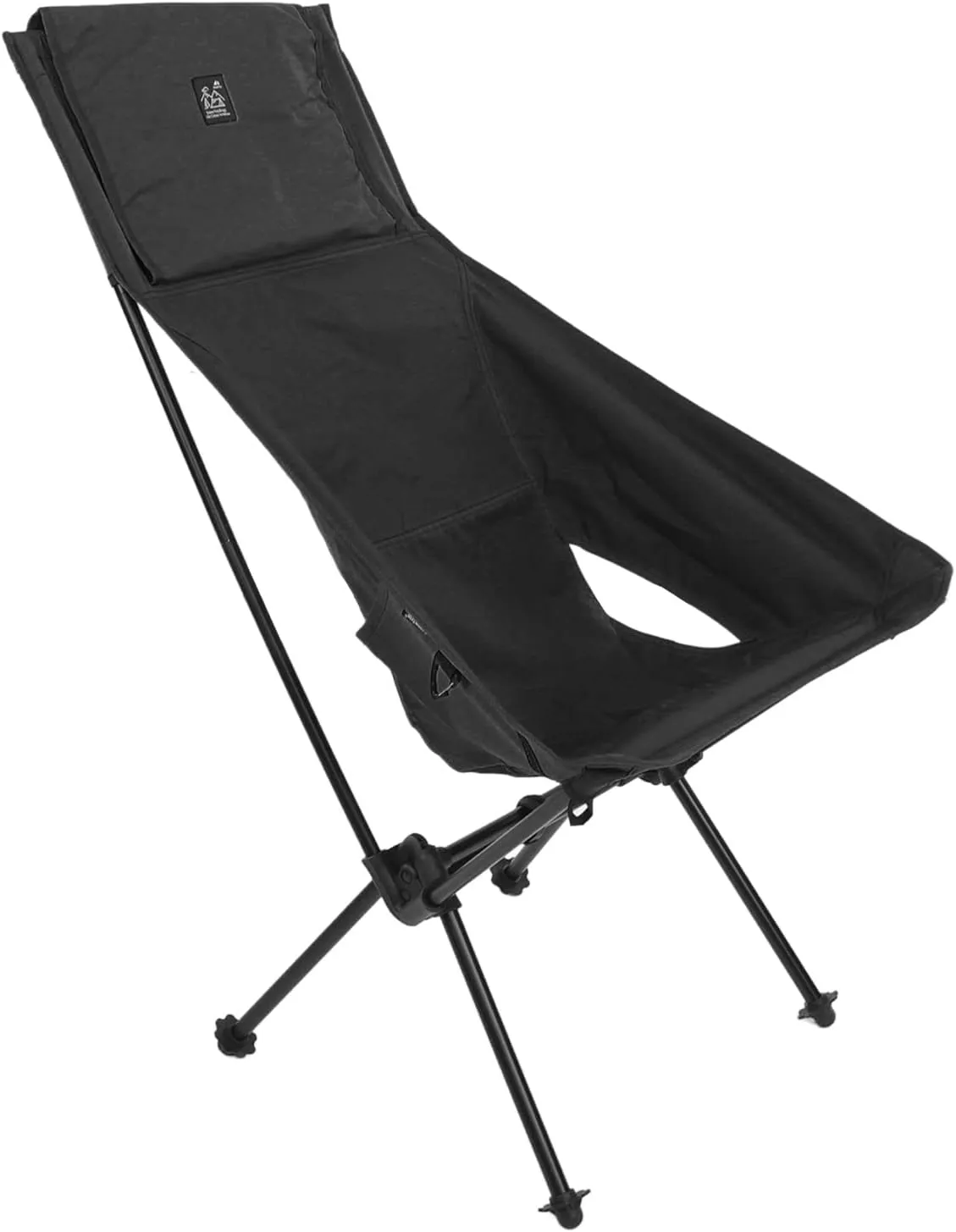 Portable Folding Camping Chair with Storage, Aluminum Alloy Frame and Ergonomic for Outdoor Activities Like Hiking Travel Beach Picnic (Black)