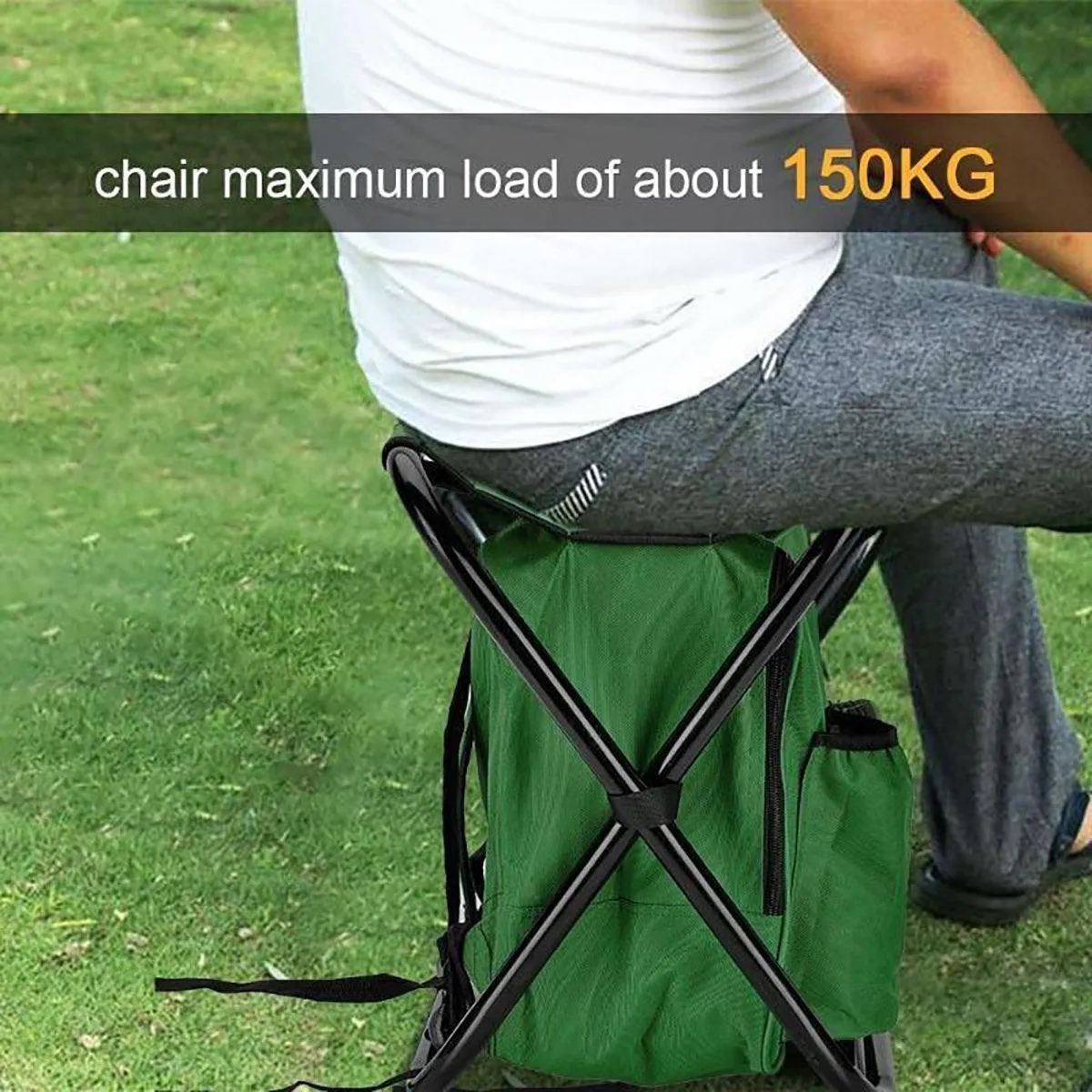 Portable Outdoor Folding Chair Oxford Small Stool for Fishing Camping Hiking