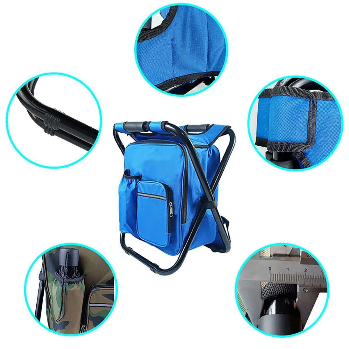 Portable Outdoor Folding Chair Oxford Small Stool for Fishing Camping Hiking