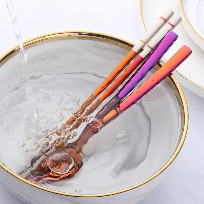 Portable Stainless Steel Chopsticks / Spoon / Fork Tableware Set with Box