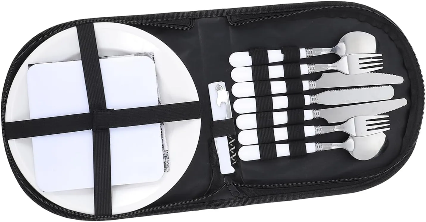 Portable Stainless Steel Plate Spoon Fork Set Outdoor Picnic Cutlery Travel Camping Utensils Easy to Store and Carry