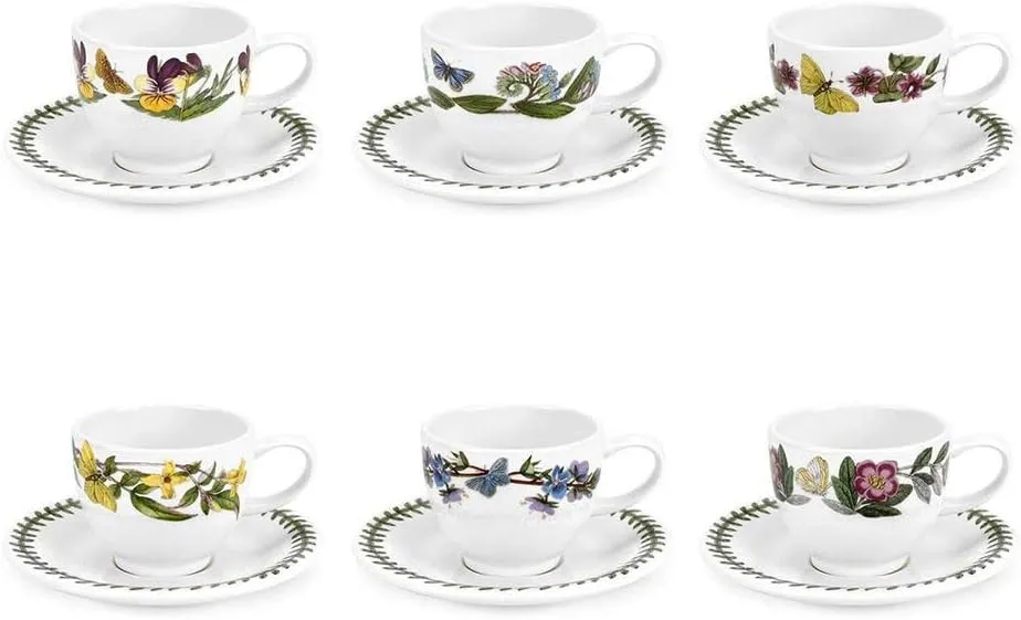 Portmeirion Botanic Garden - Espresso Cup & Saucer - Set of 6