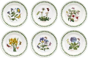Portmeirion Home & Gifts BG05082 Botanic Garden Side Plates 16.5cm - Set of 6, White