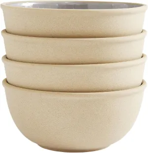 Portmeirion Minerals 6-Inch Serving Bowl, Aquamarine (Set of 4) - Stoneware Tableware, Reactive Glaze for a One-of-a-Kind Design, Microwave & Dishwasher Safe - Ceramic Serveware for Kitchen