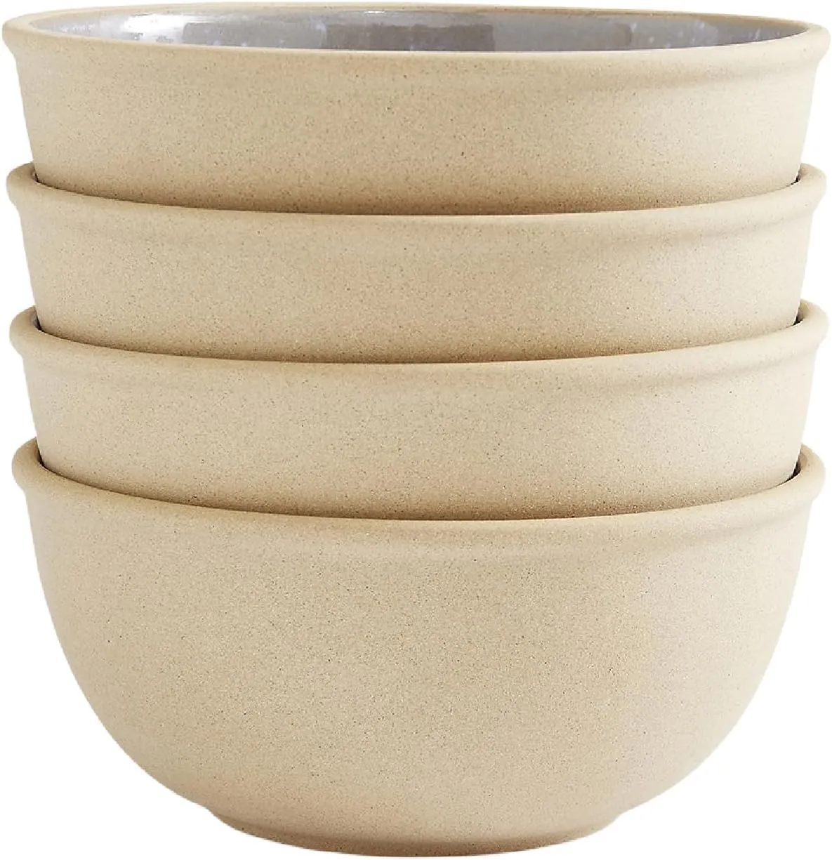 Portmeirion Minerals 6-Inch Serving Bowl, Aquamarine (Set of 4) - Stoneware Tableware, Reactive Glaze for a One-of-a-Kind Design, Microwave & Dishwasher Safe - Ceramic Serveware for Kitchen