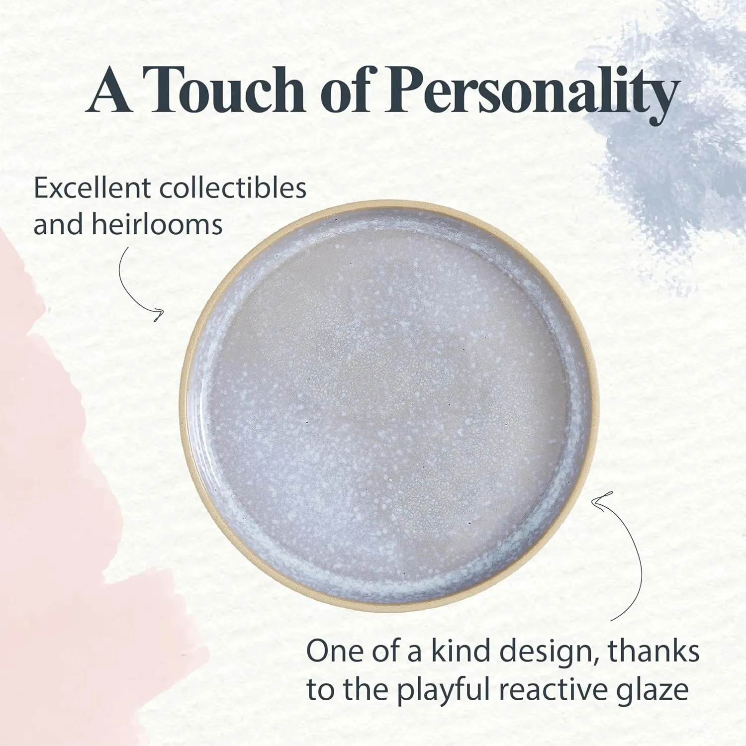 Portmeirion Minerals 8.5" Side Plate, Aquamarine (Set of 4) - Modern Stoneware Tableware with Gentle Curves, Durable & Stylish for Dining, Microwave & Dishwasher Safe - Sleek Dinnerware Collection