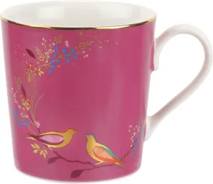 Portmeirion Sara Miller London Chelsea Mug, Pink | 12 Oz Cup for Drinking Tea, Coffee, and Hot Cocoa | Made from Fine China with Gold Detail | Handwash Only