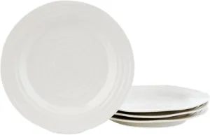 Portmeirion Sophie Conran White Dinner Plates | Set of 4 | Dinner, Pasta, and Appetizer Plates | 11 Inch | Made from Porcelain | Microwave and Dishwasher Safe