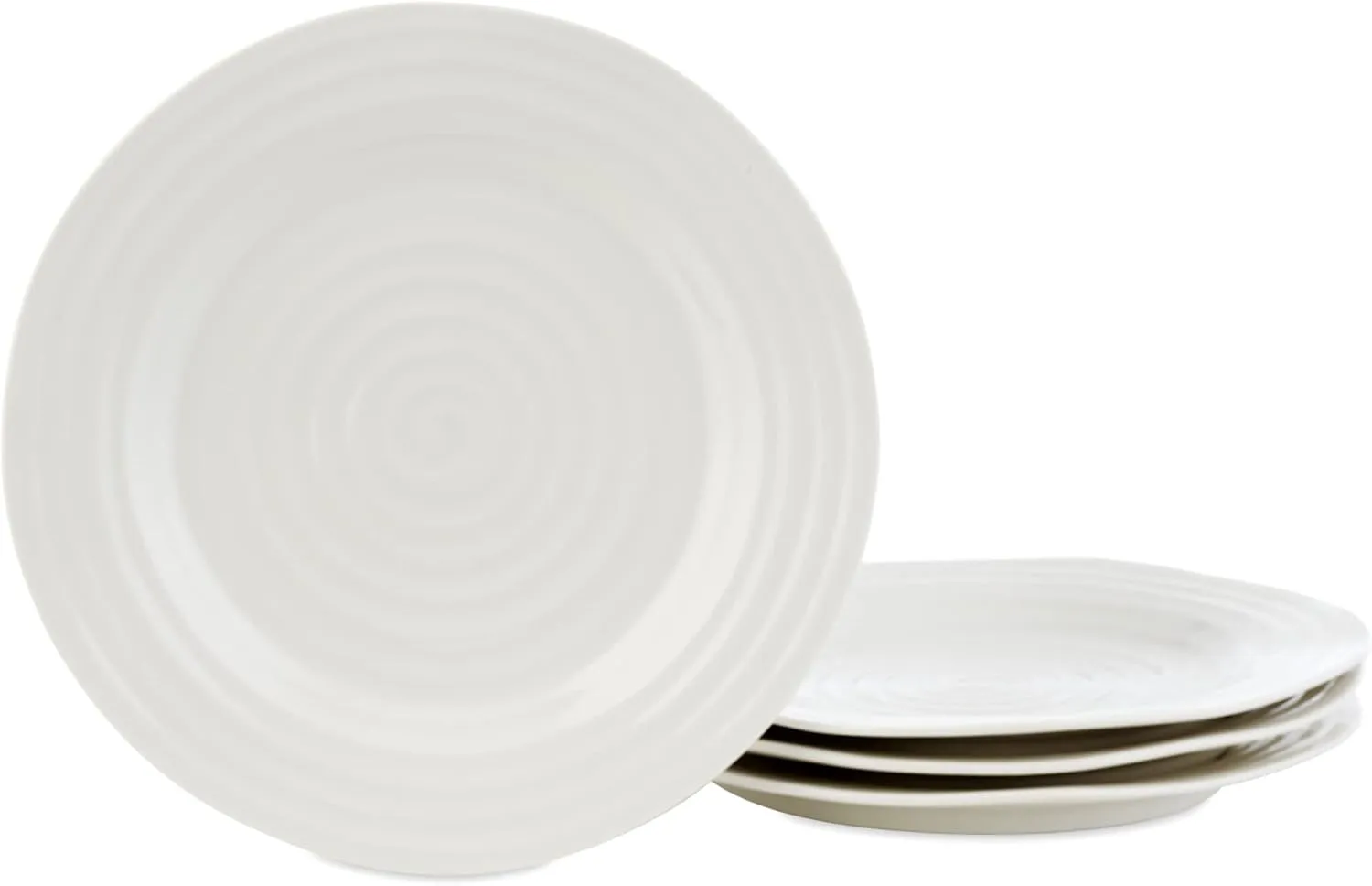 Portmeirion Sophie Conran White Dinner Plates | Set of 4 | Dinner, Pasta, and Appetizer Plates | 11 Inch | Made from Porcelain | Microwave and Dishwasher Safe
