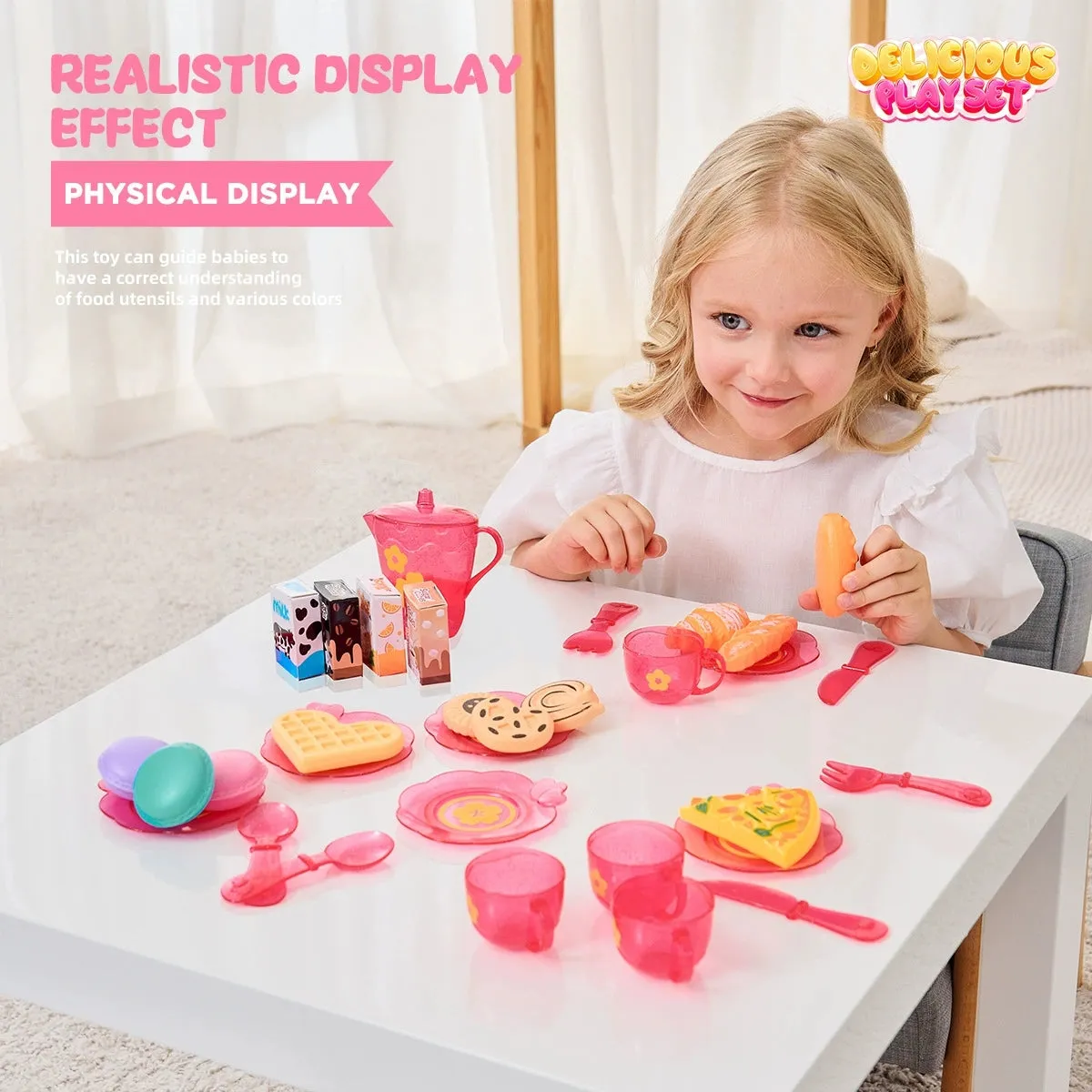 Pretend Food and Tableware Play Set