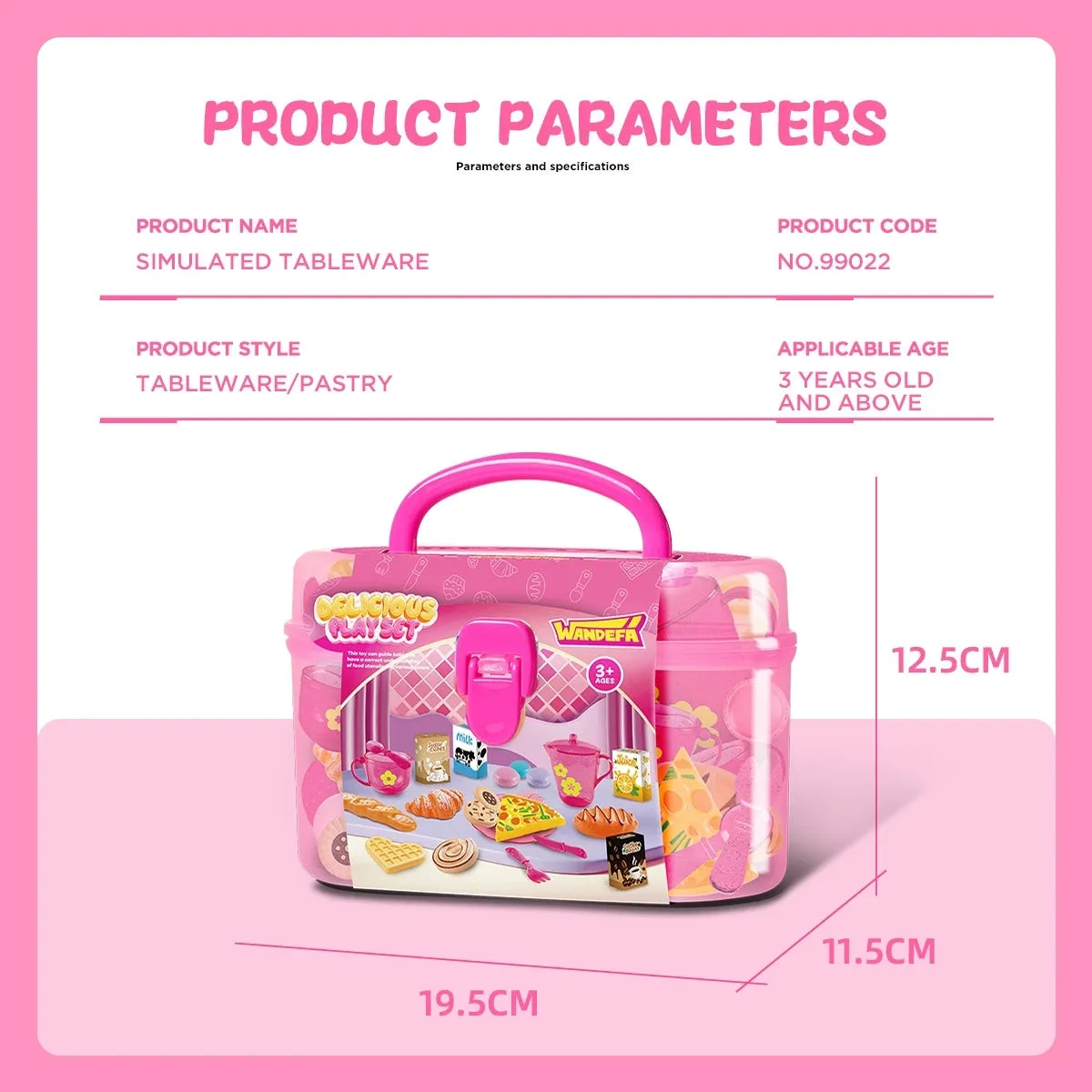 Pretend Food and Tableware Play Set